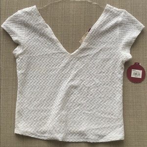 White textured Crop top